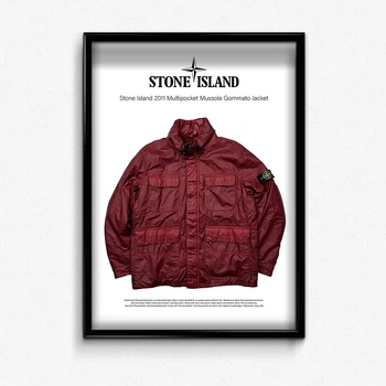 Постер в рамке stone island red А4