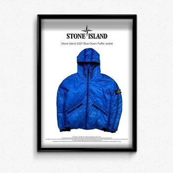 Постер в рамке stone island blue А4