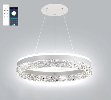 Управляемая светодиодная люстра STELLA ICE 80W R-APP-500x1200-WHITE/CLEAR-220-IP20