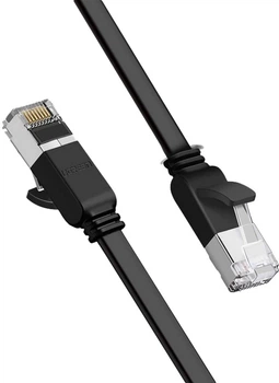 Патч-корд Ugreen NW101 Cat 6 U/UTP Pure Copper Ethernet Flat Cable 2 м Black (50185)