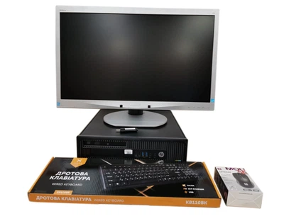 Комплект ПК: HP Compaq SFF / Intel Core i5-4430 (2 (4) ядра по 1.7 - 2.7 GHz) / 8 GB DDR3 / 120 GB SSD / Intel HD Graphics 4400 + Монитор Philips Brilliance 241B4L / 24" (1920x1080) TN + клавиатура и мышь б/у