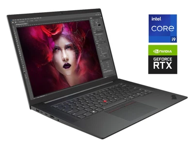 Игровой ноутбук Lenovo ThinkPad P1 Gen 4 / 15.6" (3840x2160) IPS / Intel Core i9-11950H (8 (16) ядер по 2.1 - 5.0 GHz) / 32 GB DDR4 / 2000 GB SSD NVMe / nVidia GeForce RTX 3080, 16 GB GDDR16, 256-bit / WebCam б/у