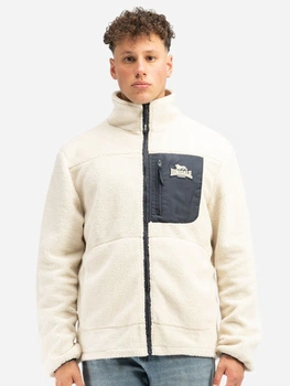Толстовка на мехе на молнии мужская Lonsdale Lartington 117631-4502 2XL Молочная (4255581539548)