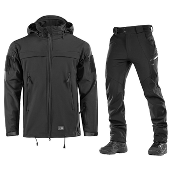 Костюм на флисе M-Tac SoftShell Куртка и Брюки Police Black размер L