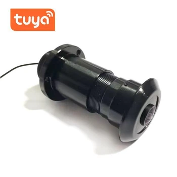 Дверной Wi-Fi видеоглазок Tuya Smart P2P ONVIF 1080P HD с широкоугольным объективом FishEye 1.66 мм, черный (92289349)
