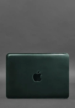 Кожаный чехол для MacBook 14 из натуральной кожи защитный зеленый(BB_30003244)