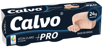 Упаковка тунця Calvo PRO+ Жовтоперий у власному соку 65 г х 3 шт (8410090030344)