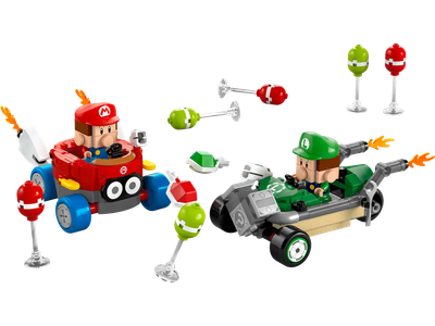 Конструктор LEGO Super Mario Mario Kart: Бебі Марио проти Бебі Луїджі 321 елемент (72034) 