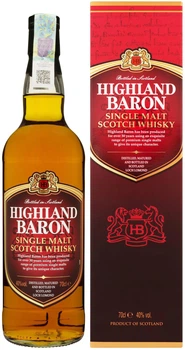 Віскі Highland Baron Single Malt Scotch 0.7 л 40% у подарунковій упаковці (5016840212218)