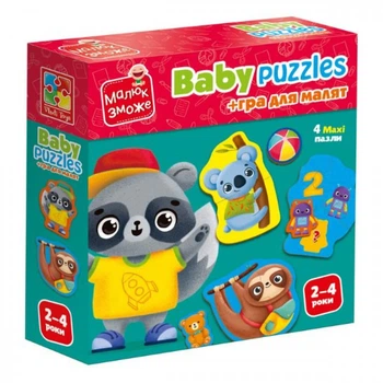 Пазли для малюків з грою «Тварини та іграшки» Vladi Toys VT1722-27 Vladi Toys (VT1722-27)