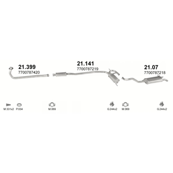 Труба колекторна Polmostrow (21.399) - (Renault R19 1.4 SDN HB 88-92) (851399)