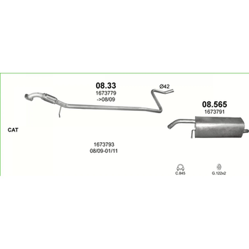 Глушник Ford Fiesta 1.25/1.4 Polmostrow (08.33) (850229)