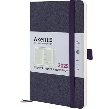 Еженедельник датированный 2025 Axent Partner Soft Skin 125x195 мм 192 страницы синий (8509-25-02-A)