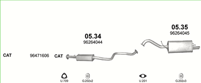 Глушитель Chevrolet Tacuma 1.6i, 1.8i, 2.0i 16V 00-12/05 Polmostrow (05.34) (850228)