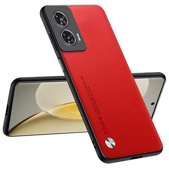 Кожаный чехол - накладка CODE Tactile Experience для Motorola Edge 50 Fusion red