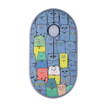 Мышь беспроводная 2E MF300 Silent, Pets: Cats, Bluetooth / USB (2.4GHz), 1600 dpi, 3 кнопки (2E-MF300WPETSBL)