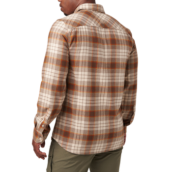 Сорочка тактична 5.11 Tactical Silverwood Flannel Plaid Long Sleeve Shirt Sand Dune Plaid XL (72173-959)