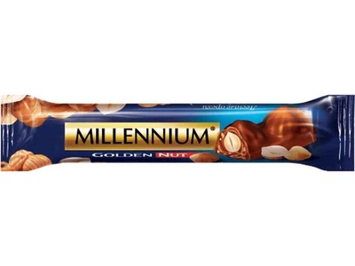 Шоколад MILLENNIUM 40г Golden Nut молочний з цілим горіхом
