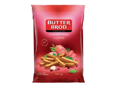 Сухарики BUTTERBROD 140г салямі житні зі смаком