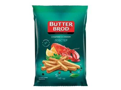 Сухарики BUTTERBROD 140г Лобстер пшеничні зі смаком лобстера