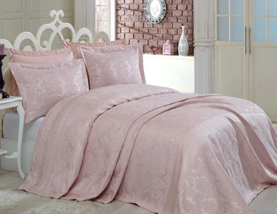 Жаккардовое покрывало с наволочками Dantela Vita. Simay pudra-260х260+50х70 (2 шт.)
