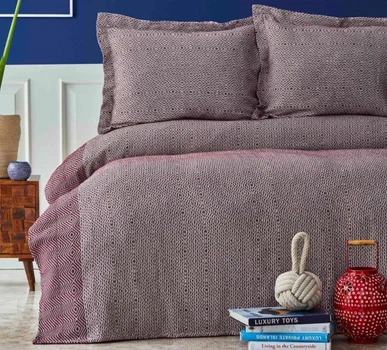 Покривало з наволочками Nautica Home. Carla bordo кольору бордо-230х240+50х70(2шт)