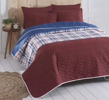 Покрывало стеганое с наволочками Eponj Home. North bordo-200x220+50x70 см (2 шт)