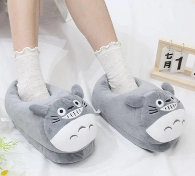 Домашні Тапочки Іграшки Кігурумі Kigurumi Котик Тоторо М'які Теплі Для Дівчинки Сірий 35-41 (Д753016)