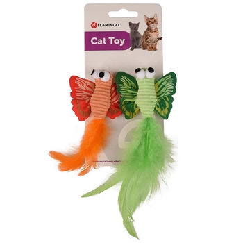 Іграшка з котячою м’ятою flamingo alea butterfly метелик для котів, набір 2шт.
