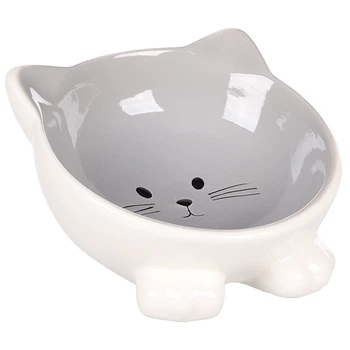 Миска для котов Flamingo Puzi керамическая серая, 125 мл (561500)