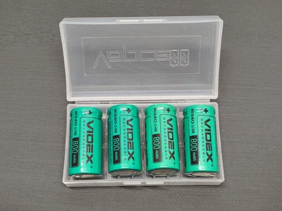 Аккумулятор 16340/CR123-4 штуки Li-Ion Videx 800 mAh 3.7V в пластиковом боксе