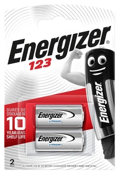 Батарейка CR123 Energizer Lithium 3V- 2 штуки