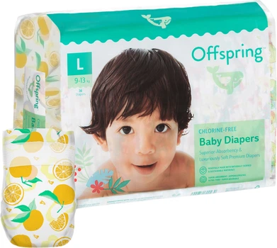 Подгузники Offspring Tangy Orange Размер L 9-13 кг 36 шт (9355465008155)