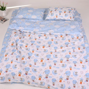 Комплект постельного белья Ранфорс Двуспальный Cute Bears 175х210 см Голубой