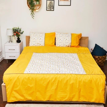 Комплект постельного белья Бязь Yellow Cat 143х210 см Желтый