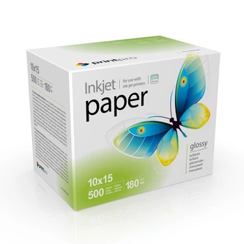 Фотобумага PrintPro глянцевая 180г/м2, 10х15см, 500арк.PGE1805004R