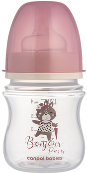 Пляшка антиколькова Canpol Babies Bonjour Paris з широким отвором 120 мл Рожева (35/231_pin)