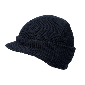 Шапка зимова Mil-tec Jeep Cap вовна синя Navy Blue