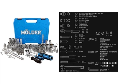 Набор инструментов 219 шт. 1/2-1/4-3/8" "Molder" (MT60219)
