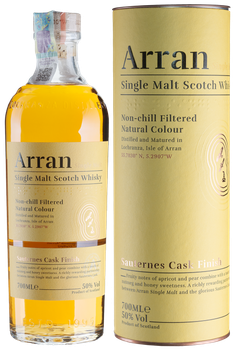 Віскі Arran Sauternes Cask 0.7 л 50% у тубусі (5060044481949)