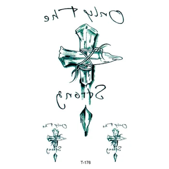 Тимчасове тату Хелловін Хрестик 10 на 6 см зелений