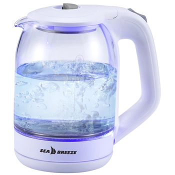 Електрочайник SeaBreeze SB-015 white скляний 1.8L 1500W