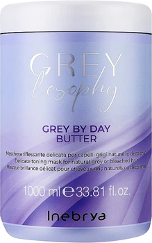 Тонуюча маска для натурального сивого або освітленого волосся Inebrya Grey By Day Butter 1 л (8008277264806)