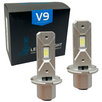 Автомобильные светодиодные LED/ЛЕД лампы в фару головного света H3 9-36V 6000-7000K 40W 9000L V9
