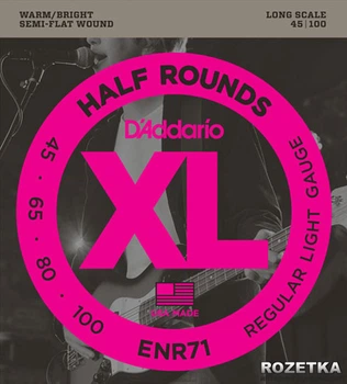 Струны для бас-гитар D'Addario ENR71 XL Nickel Half Rounds Bass Light (45-100)