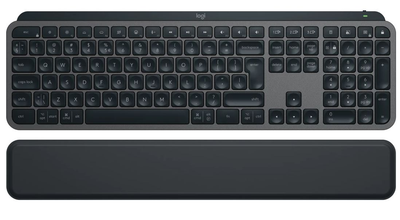 Клавiатура бездротова Logitech MX Keys S Plus Palm Rest Graphite (467166)