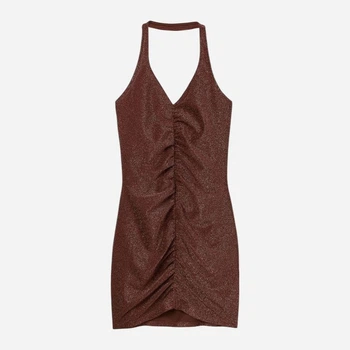 Сукня жіноча H&M 061052293_bronze XL Коричневий/Бронзовий (6666000334374)