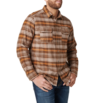 Рубашка тактическая 5.11 Tactical® Lester Flannel Plaid Long Sleeve Shirt L Dark Earth Plaid