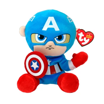 Дитяча мʼяка іграшка TY Marvel Капітан Америка 15 см, 44002