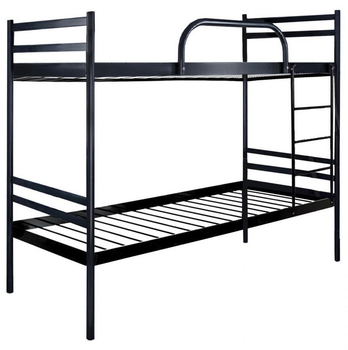 Детская Двухъярусная кровать Метакам Comfort Duo металлическая 190x80 см Черная
